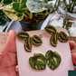 Mini Watercolor-Inspired Plant Leaf Stud Earrings