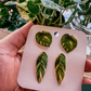 Mini Watercolor-Inspired Plant Leaf Stud Earrings